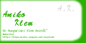 aniko klem business card